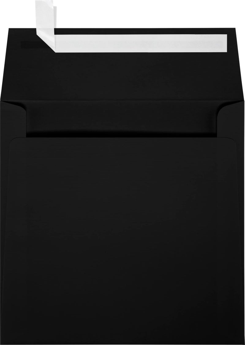Envelopes.com 6 x 6 Square Envelopes w/Peel & Press - Black Linen (50 Qty.) | Perfect For Invitations, Thank You Notes, RSVPs, Greeting Cards, Weddings or any Announcement | 80lb Text Paper | 8525-BLI-50 - Image 1
